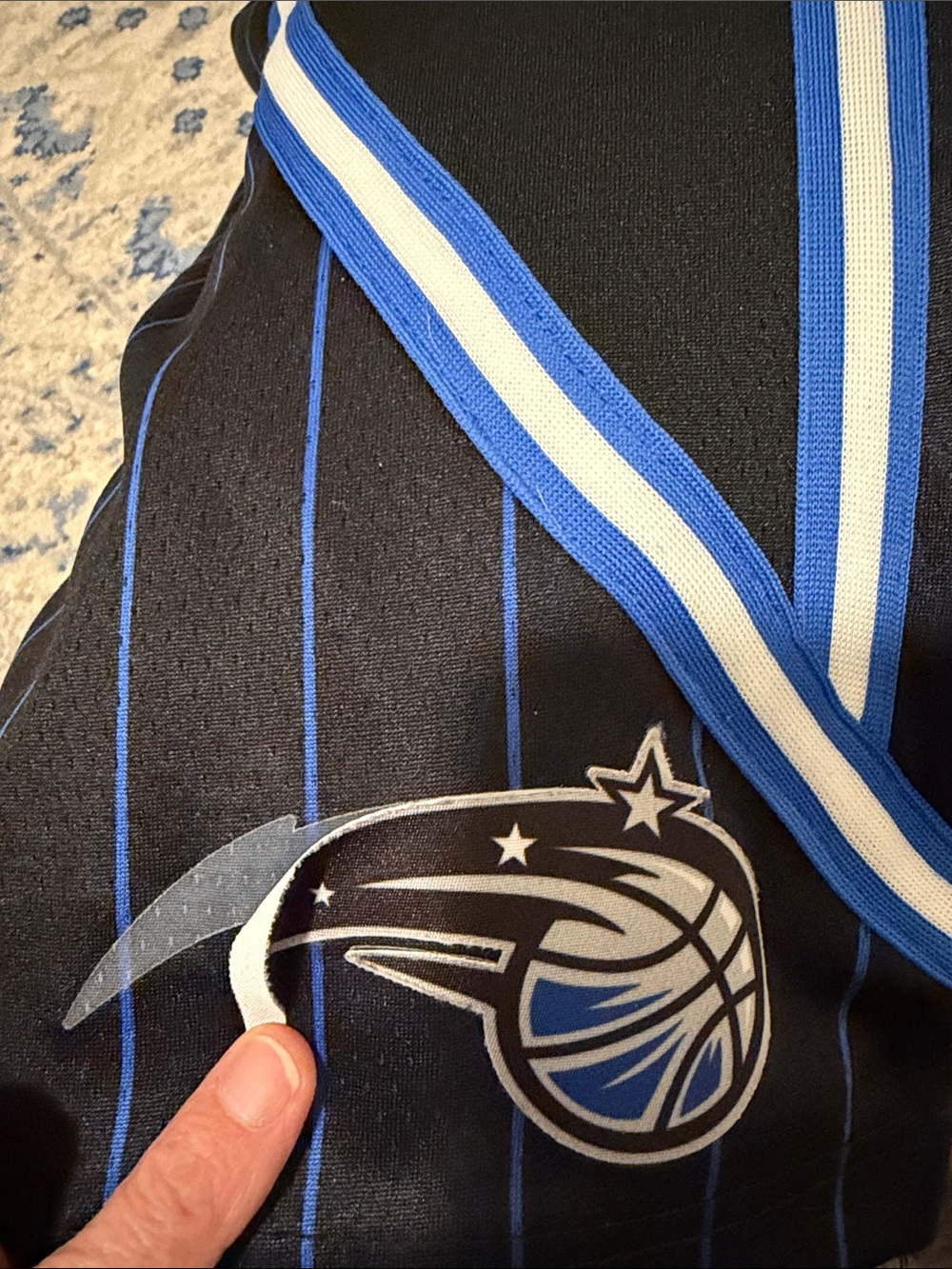 Nike Black and Blue Orlando Magic Basketball Shorts - Picture 6 of 11